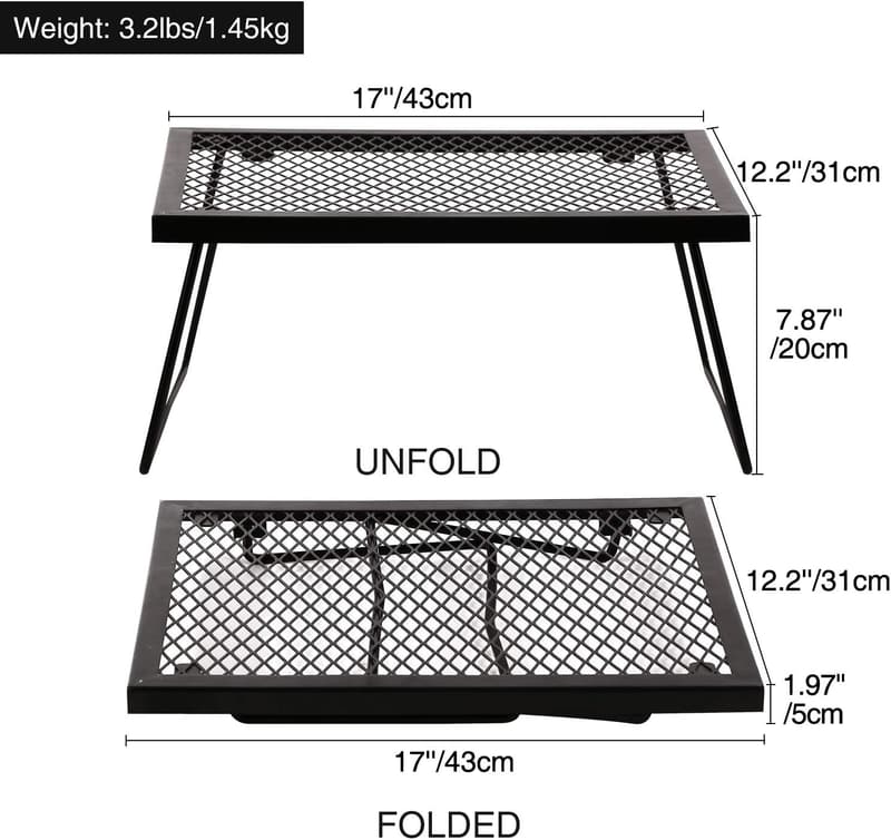 Portable Heavy-Duty Steel Campfire Grill Grate