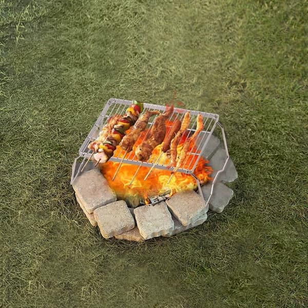 Portable 304 Stainless Steel Campfire Grill for Outdoor Cooking