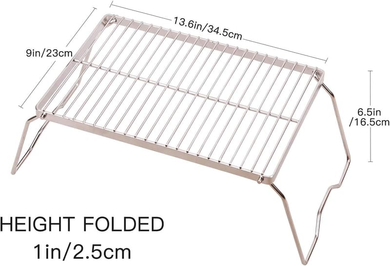 Portable 304 Stainless Steel Campfire Grill for Outdoor Cooking
