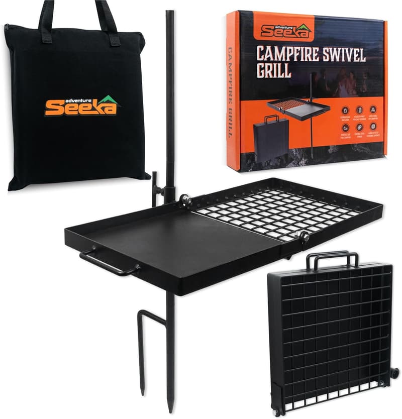 Heavy-Duty Folding Campfire Grill & Griddle, 24