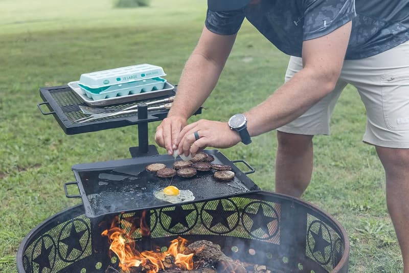 Portable Camping Grill & Skillet Combo for Outdoor Cooking