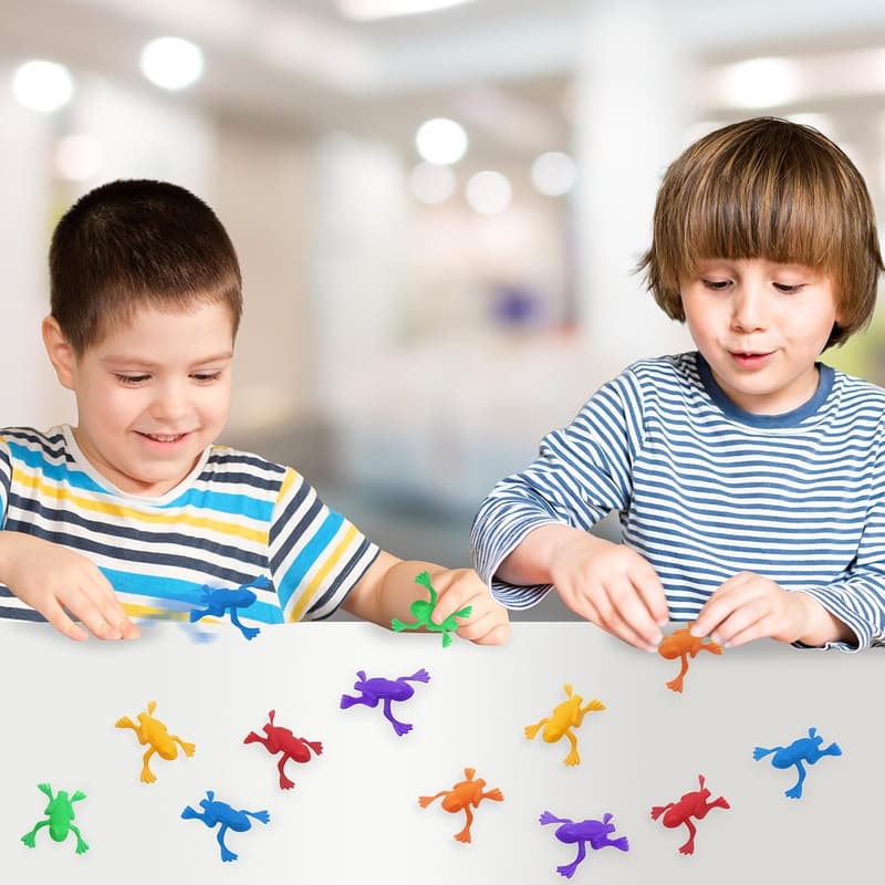 Jumping Frog Toys - 144 Assorted Color Plastic Party Favors
