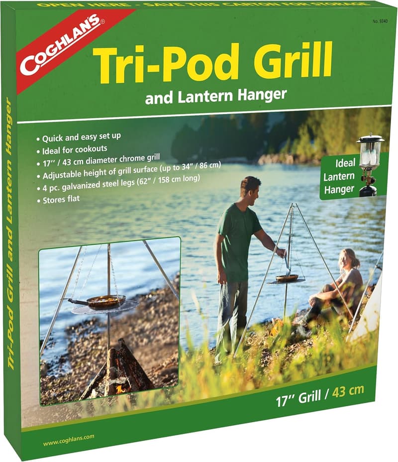 Tri-Pod Grill & Lantern Hanger for Camping