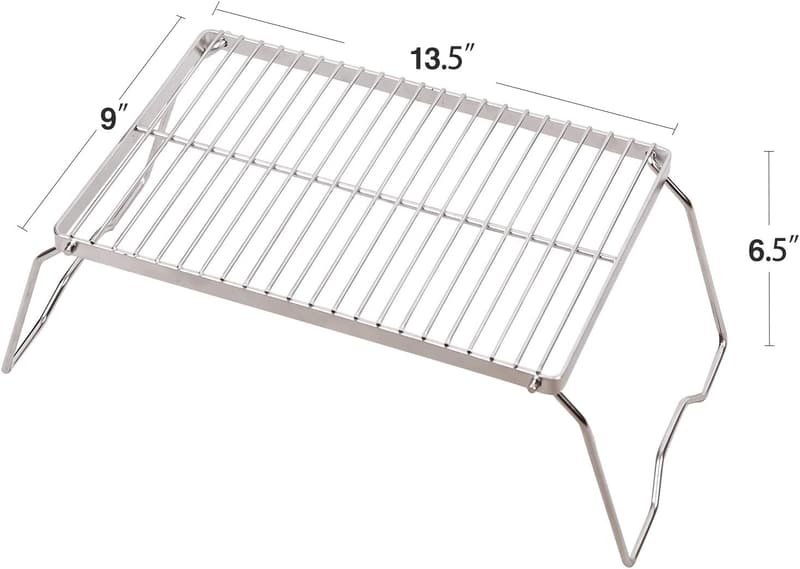 Folding Heavy-Duty Campfire Grill with Carrying Bag