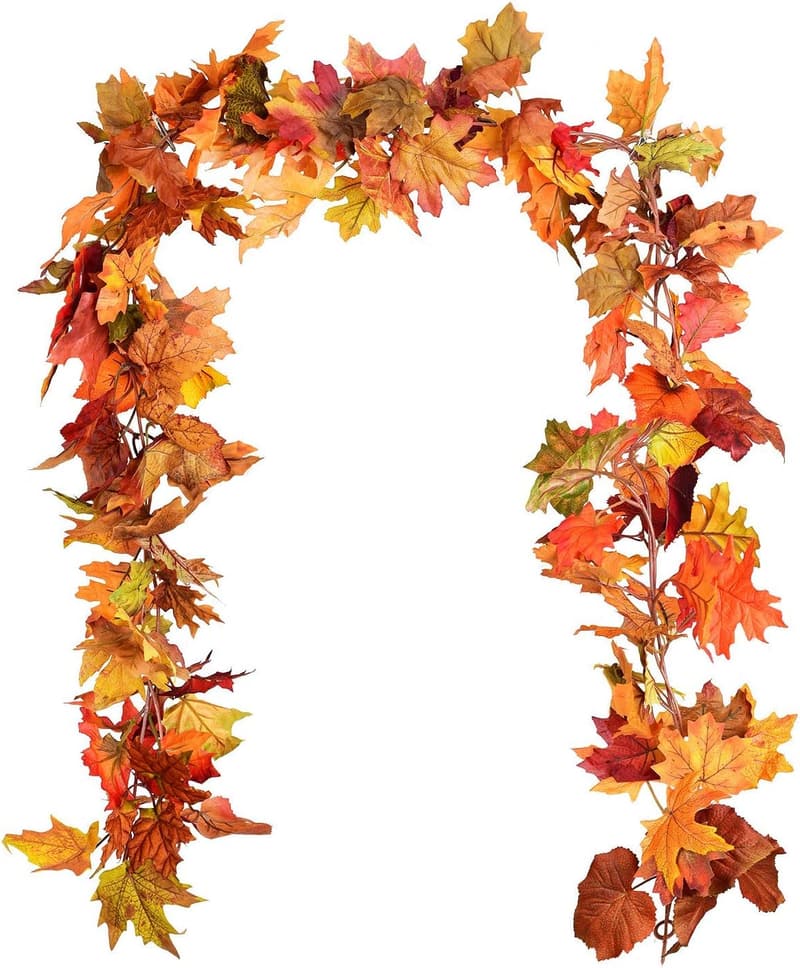 Thanksgiving Decor: 2 Pack 5.9Ft Artificial Maple Leaf Garland