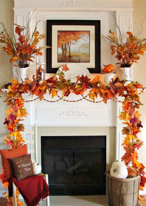 Thanksgiving Decor: 2 Pack 5.9Ft Artificial Maple Leaf Garland