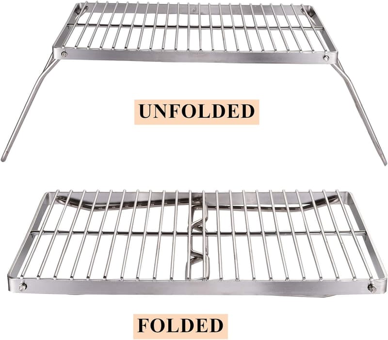 Portable 304 Stainless Steel Campfire Grill with Bag