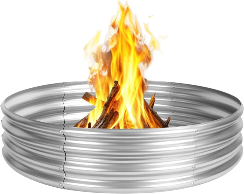 Heavy-Duty Galvanized Campfire Ring for Backyard Bonfires