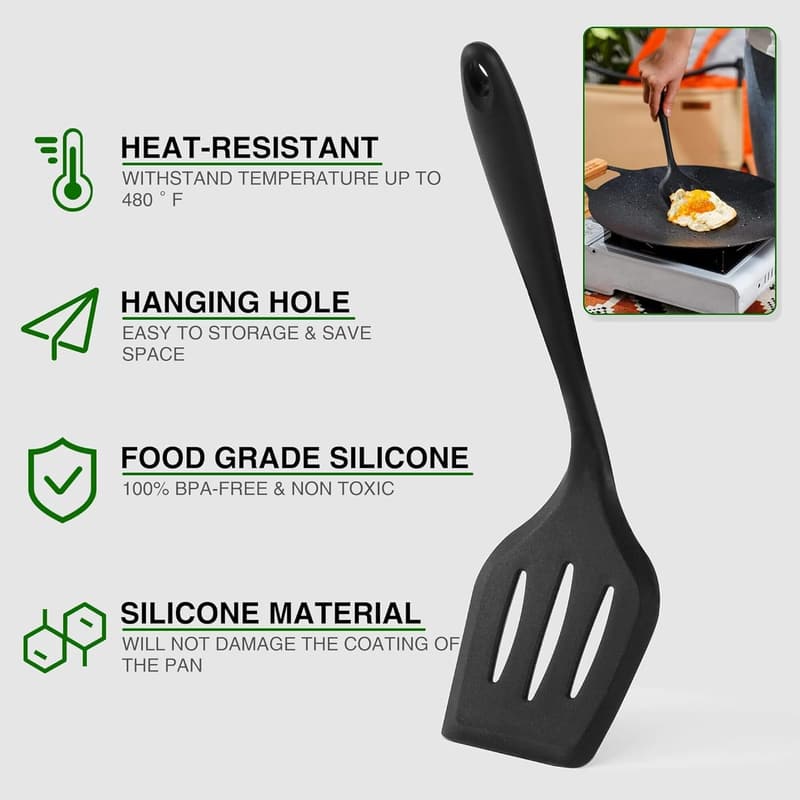 Outdoor Camping Cooking Utensils Set – Stainless Steel & Silicone