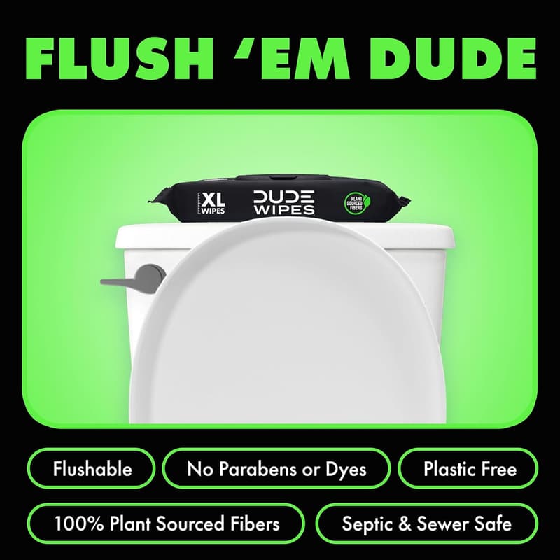 Herbal Flushable Wipes for Adults - 3 Pack of 144 Extra-Large