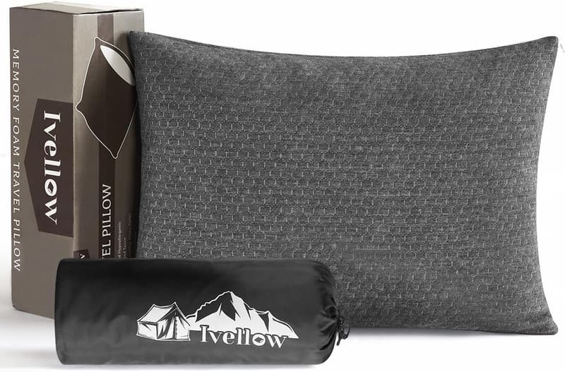 Compressible Memory Foam Camping Travel Pillow - Compact Support