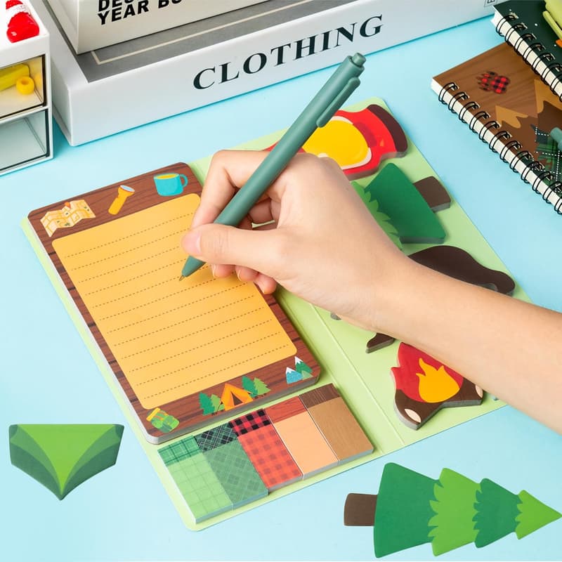 Camping Sticky Notes Set - 550 Sheets Adventure Memo Pads