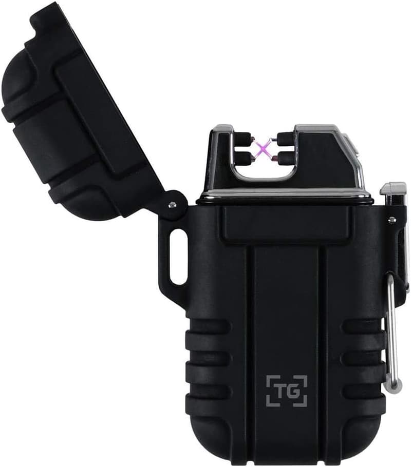 USB Rechargeable Windproof Dual Arc Plasma Lighter for Camping