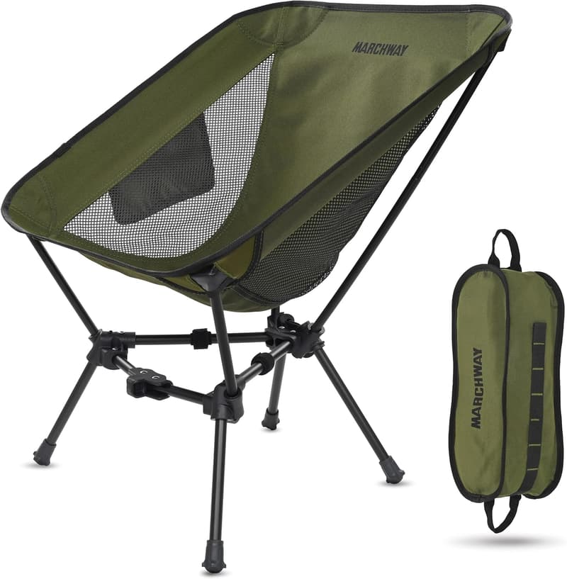 Portable Folding Camping Chair – Lightweight, Supports 330lbs (Green)