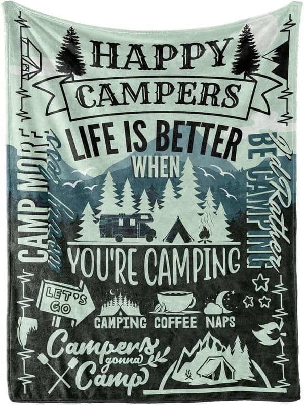 Happy Campers Throw Blanket - 50