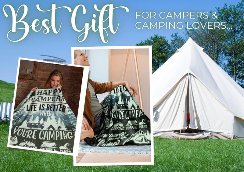 Happy Campers Throw Blanket - 50