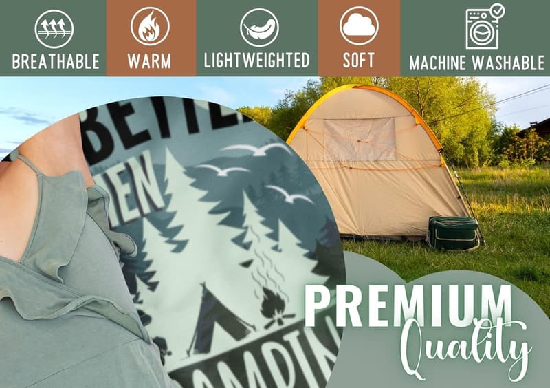 Happy Campers Throw Blanket - 50