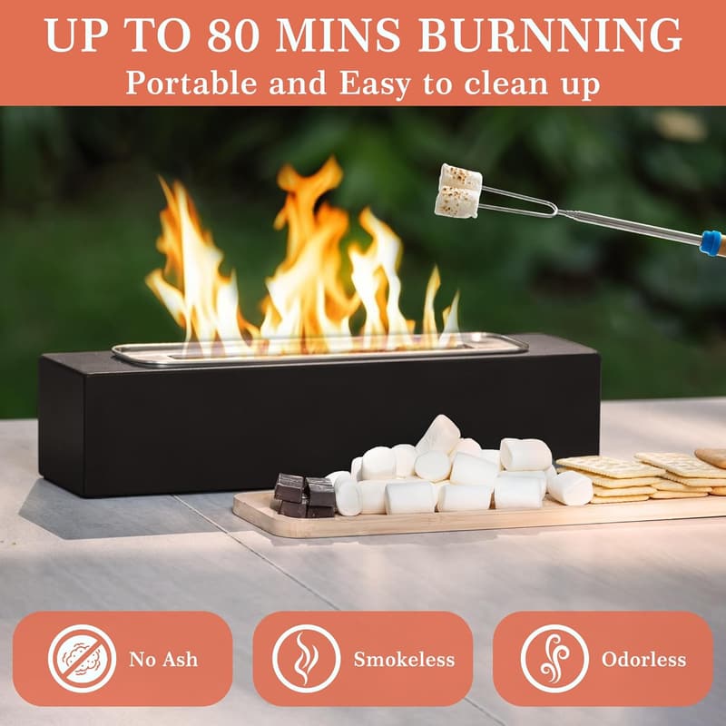 Portable Tabletop Fire Pit with S'mores Kit for Outdoor Fun