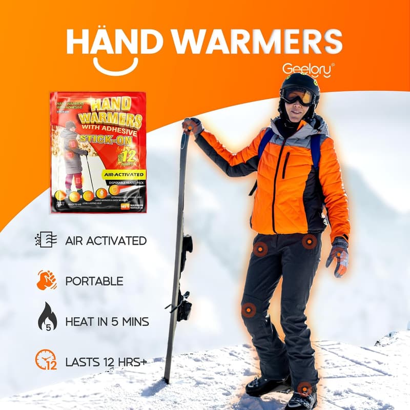 Portable Disposable Hand Warmers - Long Lasting Up to 12 Hours