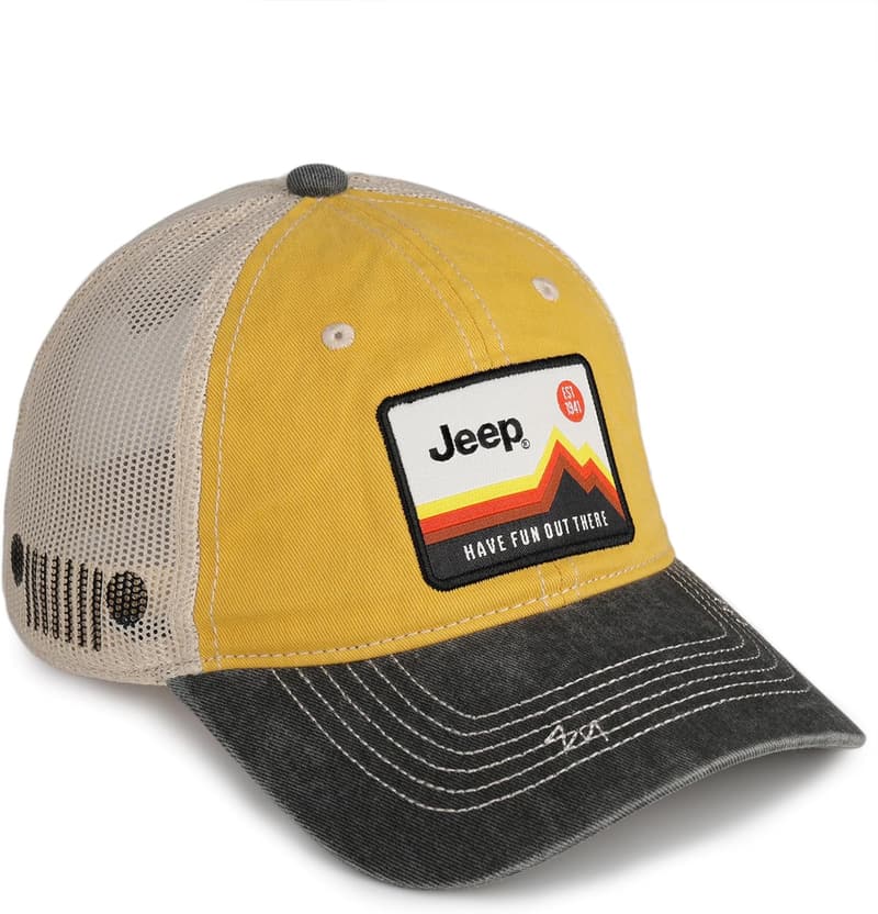 Jeep Trucker Hat - Garment Washed, Unstructured, Outdoor Fun