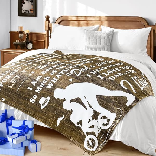 Dad Blanket from Daughter/Son - Soft Flannel Hero Throw