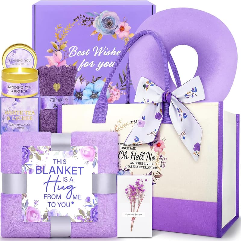 Birthday Gift Basket for Women - Purple Self-Care Package