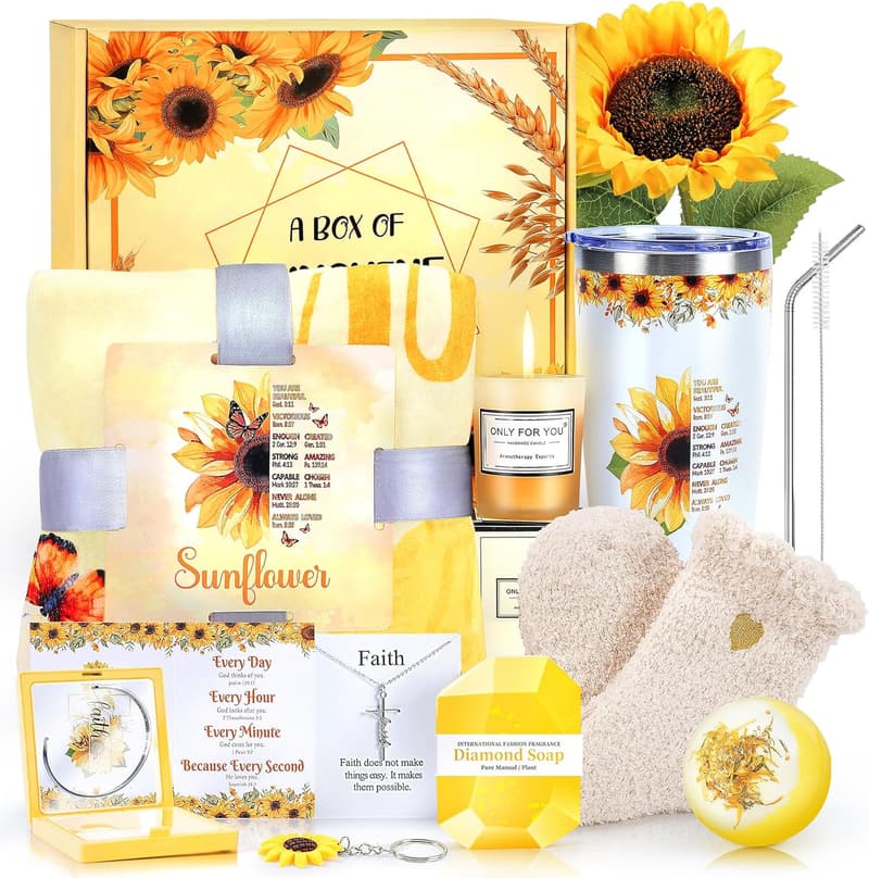 Sunflower Self-Care Spa Gift Basket for Women