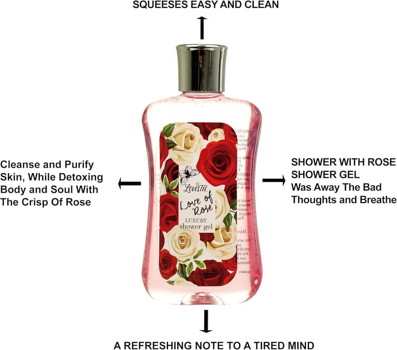 Mother's Day Spa Basket for Women - Rose Shower Gel & Bath Essentials