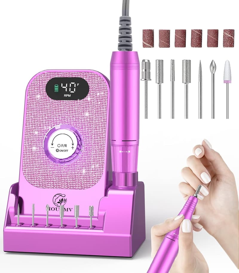 Professional Portable Nail Drill: 40000RPM Rechargeable E-File for Manicure