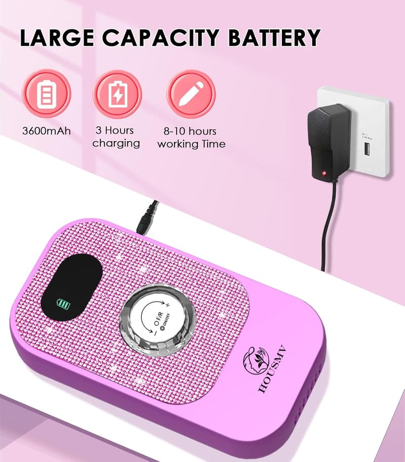 Professional Portable Nail Drill: 40000RPM Rechargeable E-File for Manicure