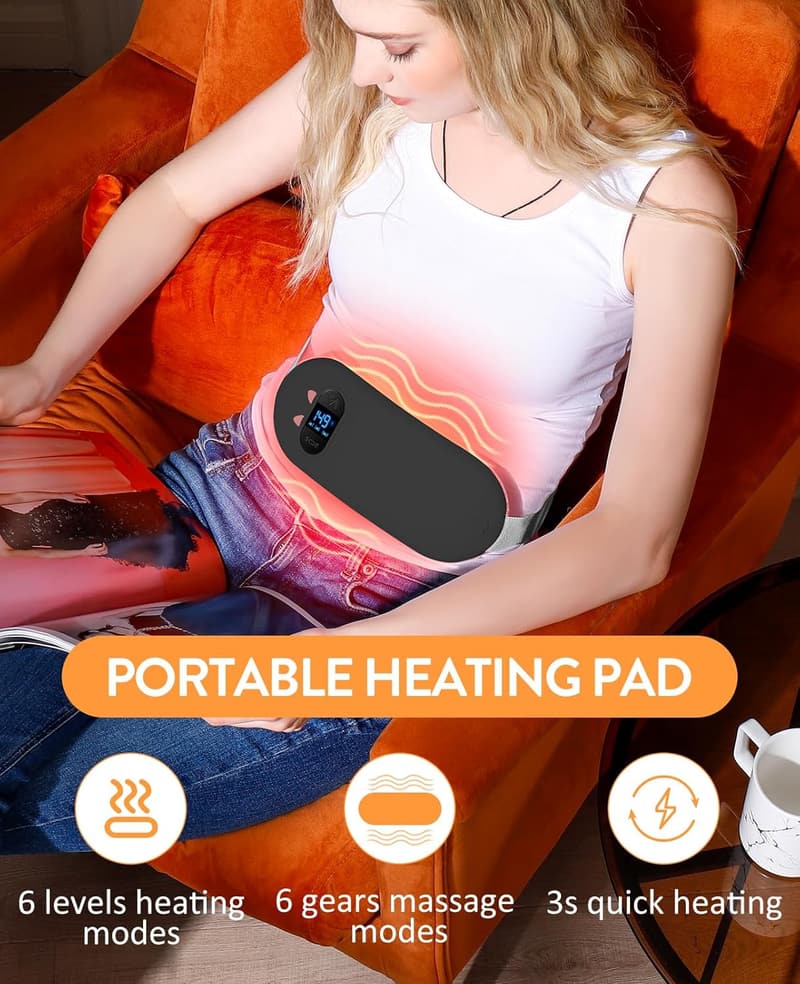 Cordless Heating Pad Gift Set for Women - 6 Heat Levels & Massage Modes