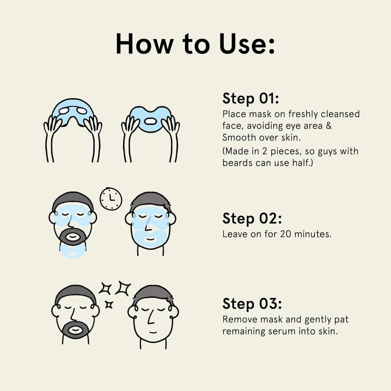 Men's Hydrating Anti-Aging Korean Face Mask (2 Pack)