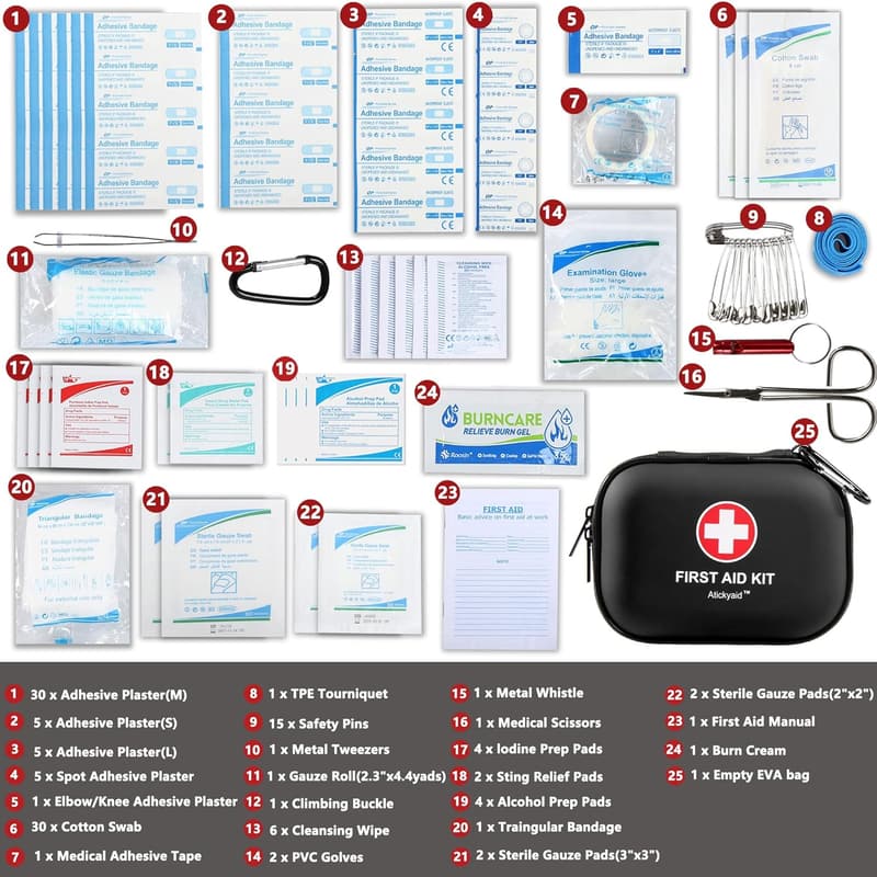 120-Piece Waterproof Mini First Aid Kit for Travel & Home