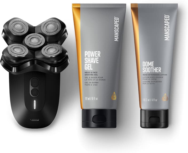 Dome Shaver PRO Package for Bald Men - Five Blade Design & Aftershave