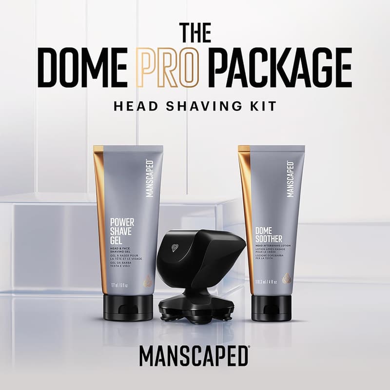 Dome Shaver PRO Package for Bald Men - Five Blade Design & Aftershave