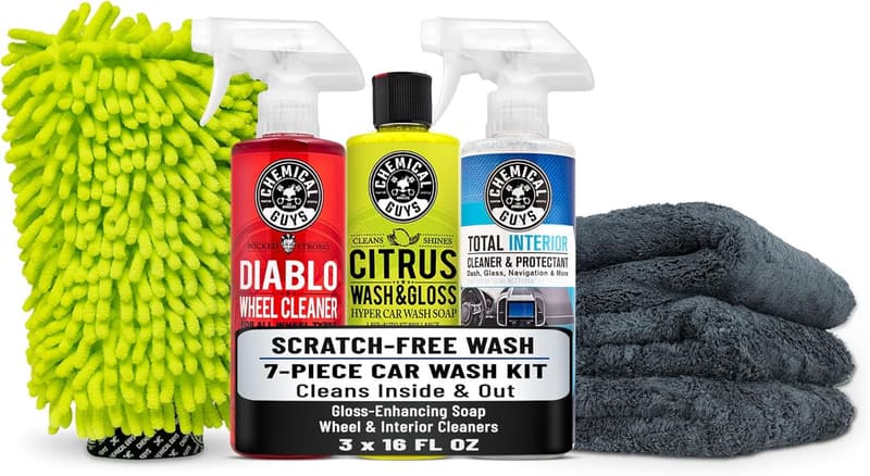 Car Wash Starter Kit - 7-Piece Safe Cleaning Set for All Vehicles