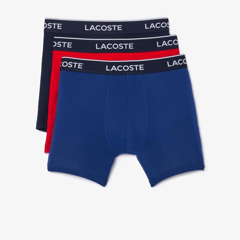 Lacoste Men's Cotton Stretch Boxer Briefs, 3-Pack