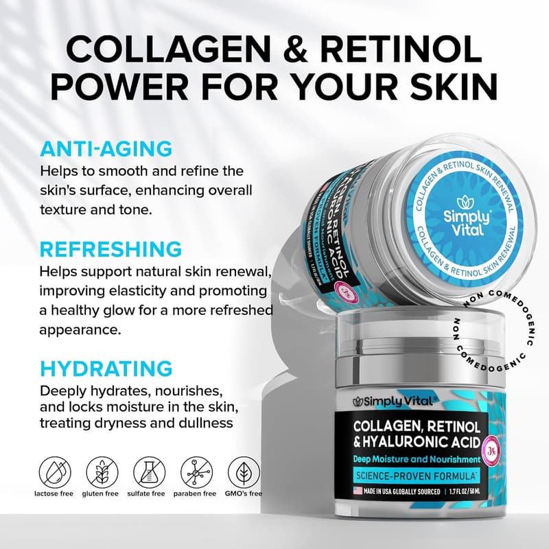 Anti-Aging Collagen & Retinol Cream - Daily Face Moisturizer