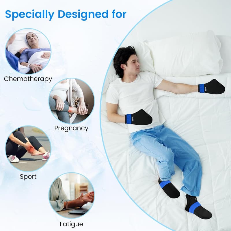 Chemo Care Cold Therapy Socks & Hand Pack for Weight Relief