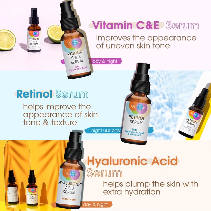 Vitamin C & Retinol Face Serum Set for Women and Men