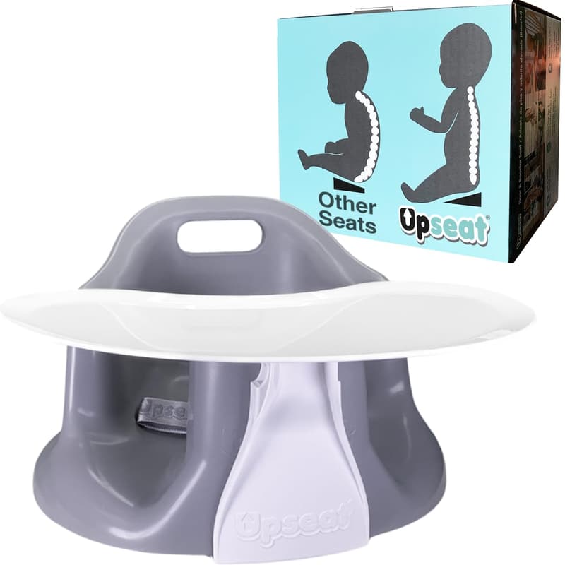 Upseat Baby Floor Booster Chair with Tray for Healthy Hip Development