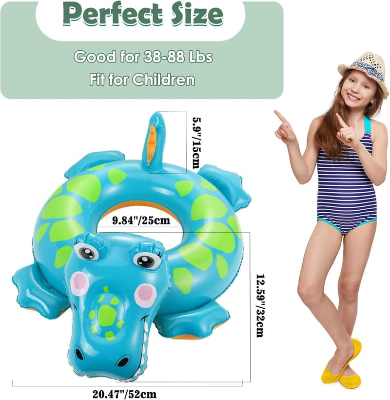 Durable Animal-Shaped Inflatable Swim Ring for Kids, 70cm