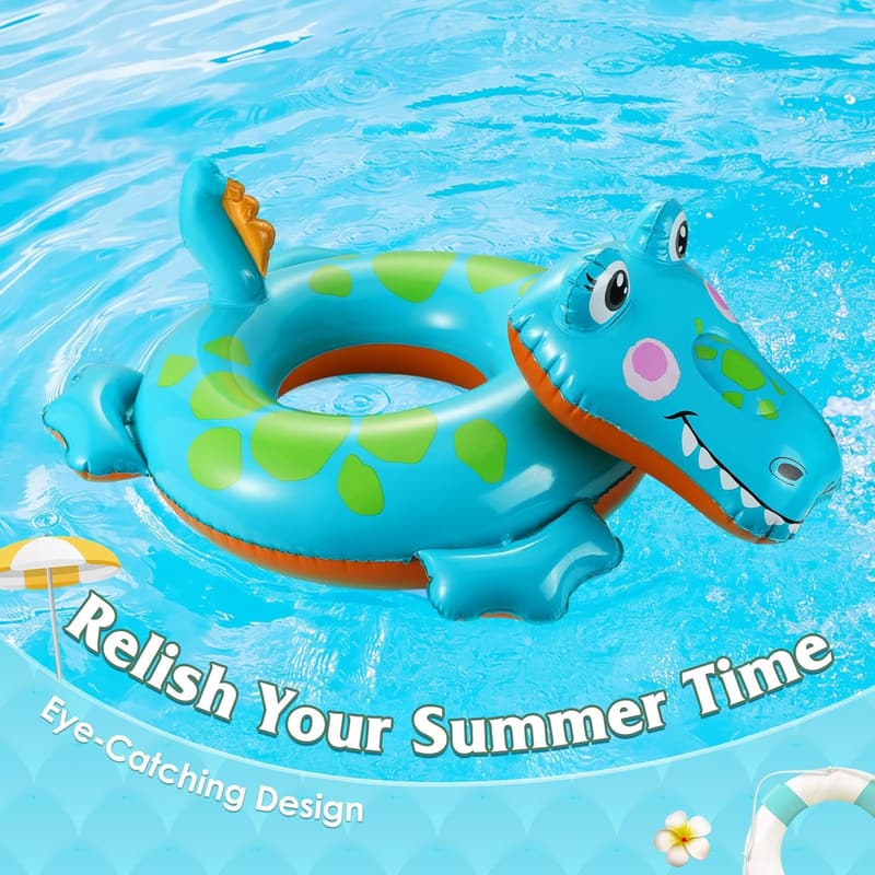 Durable Animal-Shaped Inflatable Swim Ring for Kids, 70cm