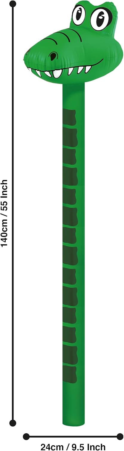 Green Inflatable Crocodile Toy – 4.5ft Kids Party Decor