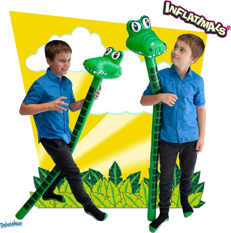 Green Inflatable Crocodile Toy – 4.5ft Kids Party Decor