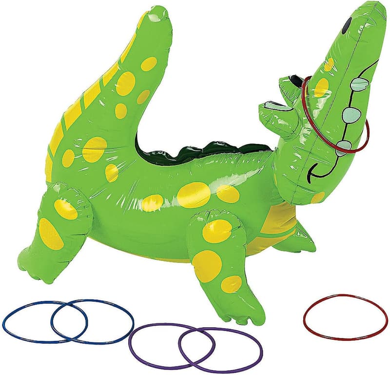 Inflatable Alligator Ring Toss Game for Kids' Parties