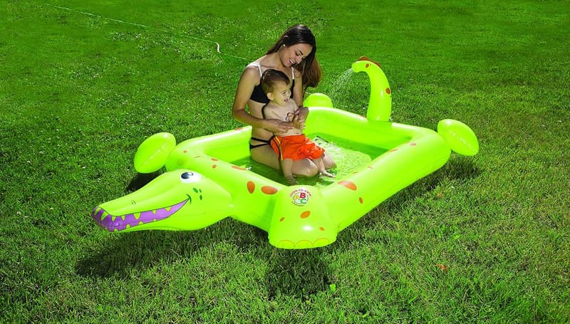 Inflatable Crocodile Kiddie Pool for Toddlers