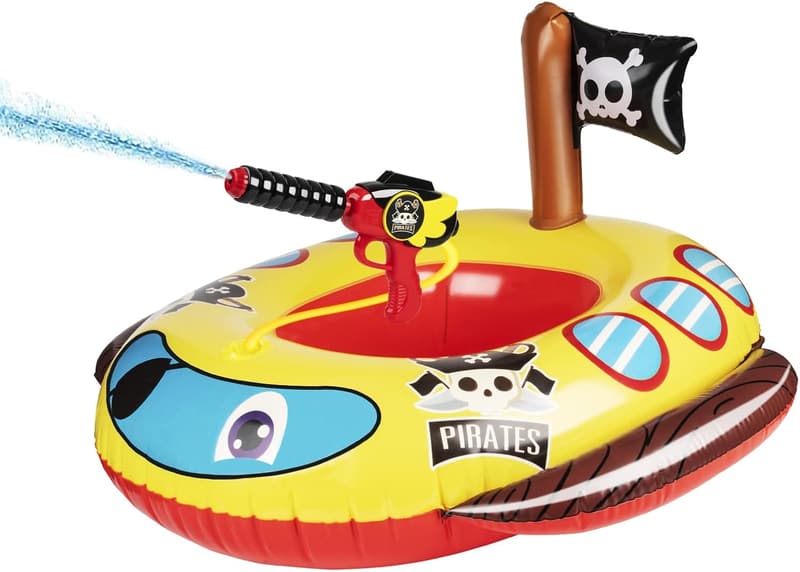 Pirate Ship Inflatable Pool Float with Water Gun for Kids