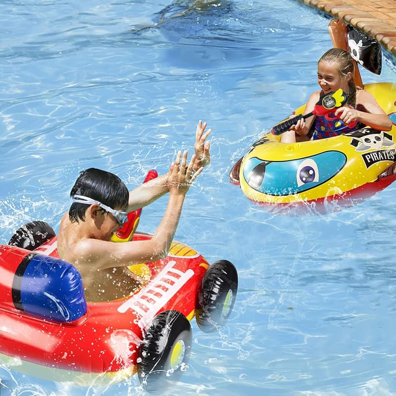 Pirate Ship Inflatable Pool Float with Water Gun for Kids