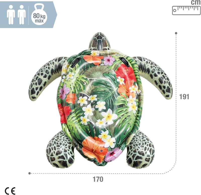 Inflatable Turtle Pool Float - 191x171cm